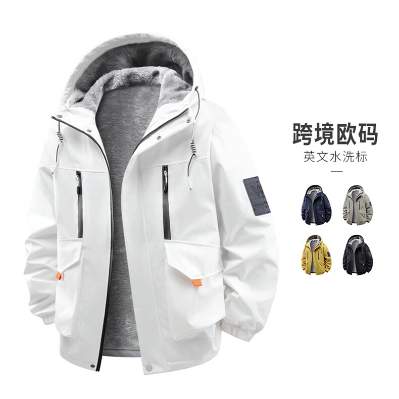 潮牌加绒加厚外套男秋冬款2025新款夹克外套冲锋衣KJ8691-P90,男装夹克,星座610（原A335）