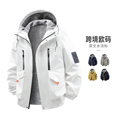 潮牌加绒加厚外套男秋冬款2025新款夹克外套冲锋衣KJ8691-P90，男装夹克，星座610（原A335）