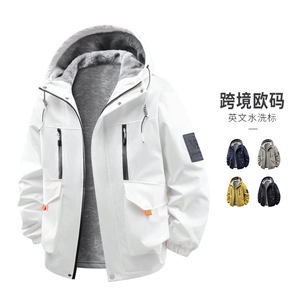 潮牌加绒加厚外套男秋冬款2025新款夹克外套冲锋衣KJ8691-P90图片