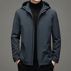 冬季新款中年男士白鸭绒脱卸帽羽绒服爸爸冬装外套YL21601-P260，男装羽绒服，电商B212（原钱塘6029）