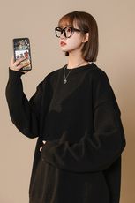 中性风23新款冬季宽松字母印花潮流毛衣M800特批P35加绒45控58，男装针织衫/毛衣，A247A