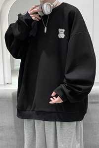 华夫格卫衣圆领卫衣男大码长袖t恤男外套HW76292-P30图片