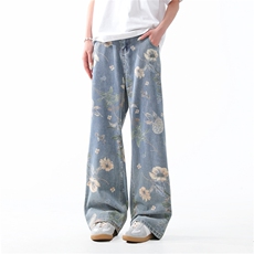 903-AK40-特P55【S-3XL】男女花灰牛仔裤！3，男装牛仔裤，星座903