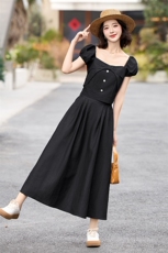 设计感半身裙套装女2025年夏季新款修身显瘦短款上衣高腰显瘦套裙，女装套装/套裙，潮流依族