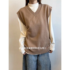 [两件套]针织马甲+德绒打底保暖内搭叠穿男女QZ53078-TP6098，男装T恤，电商A102