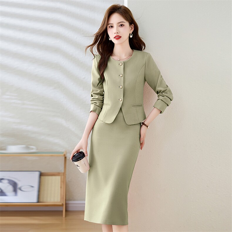 2025春季新款小香风气质修身单排扣外套半身裙套裙时尚套装两件套，女装套装/套裙，贝蕾酷儿