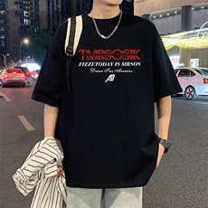 T855港风潮牌高街美式短袖T恤男夏季新款宽松半袖ins重磅纯棉体恤，男装T恤，星座304A-1