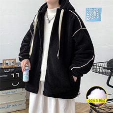 冬装港风羊羔绒时尚连帽外套羊羔毛羽绒服男女8153-P195控价268，男装羽绒服，电商A441-1