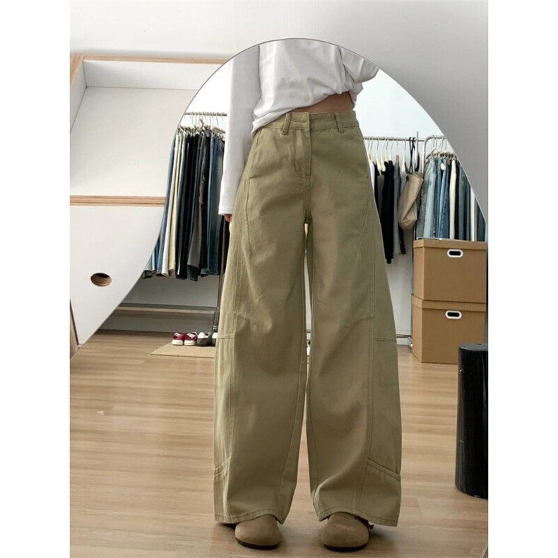 NZI99LL-P58美式复古卡其色工装牛仔裤男夏季宽松直筒阔腿裤,男装牛仔裤,星座1007（原301D）