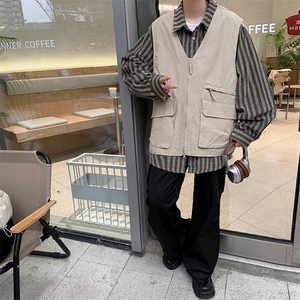 8XL-M 特大码衬衫男假两件拼接衬衫新中式坎肩马甲外穿CS508TP68图片