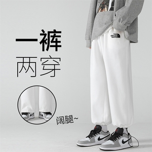K13232-P35 加绒-P45 可束脚加厚加绒运动裤男大码宽松直筒卫裤男图片