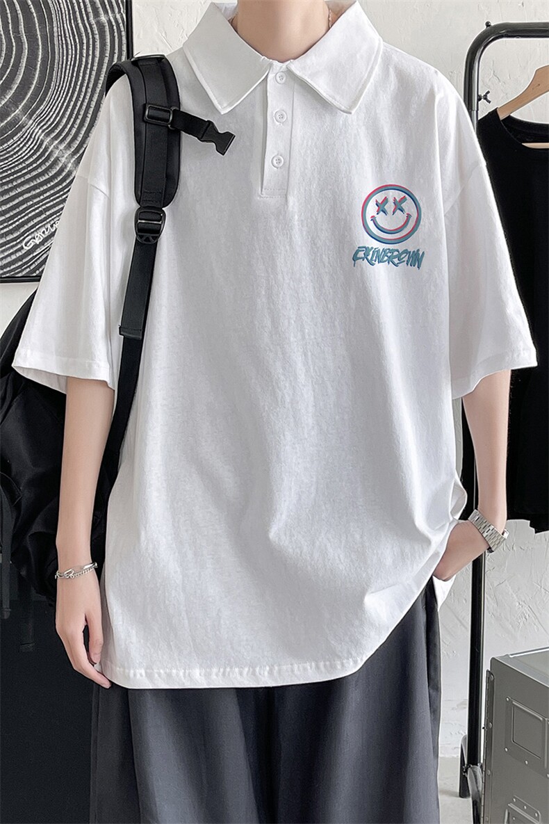 港风polo衫休闲潮大码情侣男女翻领纯色短袖T恤DP7229P35控,男装Polo衫,星座227-7