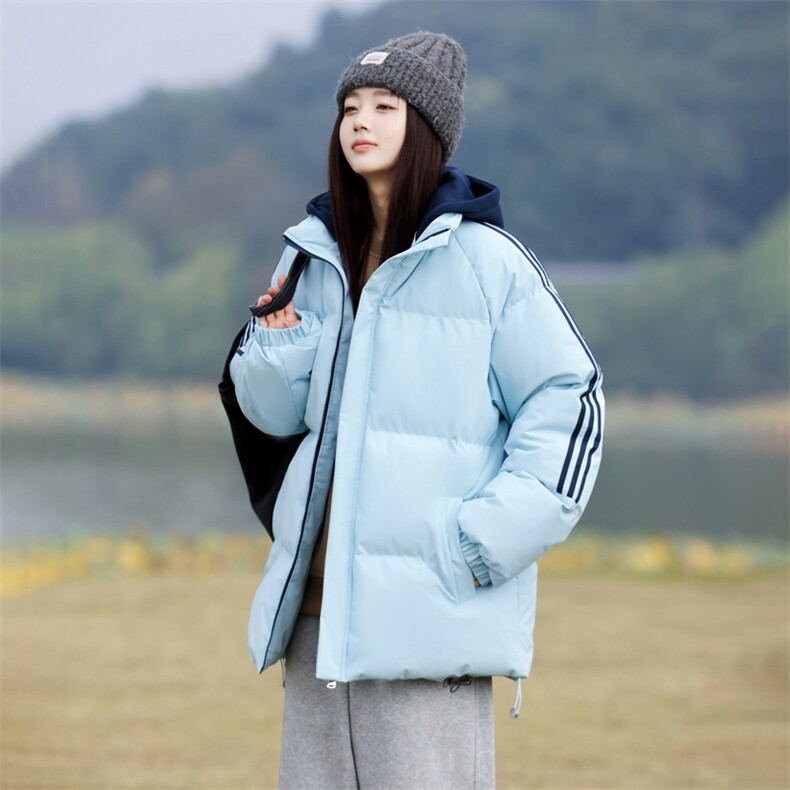 现货二开抖音得物三防织带加厚撞色连帽棉衣冬季棉服LL82567,男装棉衣,电商A486