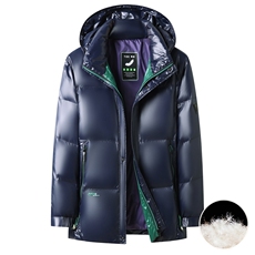 新标90绒防水黑金羽绒服外套男士秋冬时尚休闲拆卸帽羽绒服大衣，男装羽绒服，钱塘723