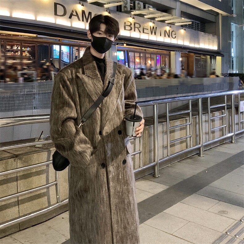 现货韩系秋冬中长款毛呢大衣男高级感痞帅风衣外套812-F639-F138,男装风衣,星座812