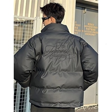 网图原版PU皮刺绣加厚保暖面包服男M14/P100，男装棉衣，星座205-3
