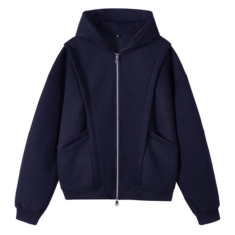 抖音得物高品质二开25秋冬美式重磅宽松结构设计连帽卫衣外套W78，男装卫衣，电商A486-1