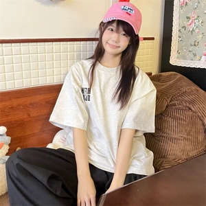 万针全刺绣工艺抖音得物高品质260克重磅纯棉双纱美式高街短袖T恤图片