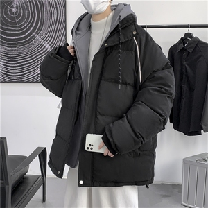港风 假两件衣男连帽服反光加厚袄外套X1213-W969-P120图片