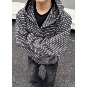 原宿新款简约文艺气质高质量条纹卫衣潮流ins日系慵懒 MW01图片