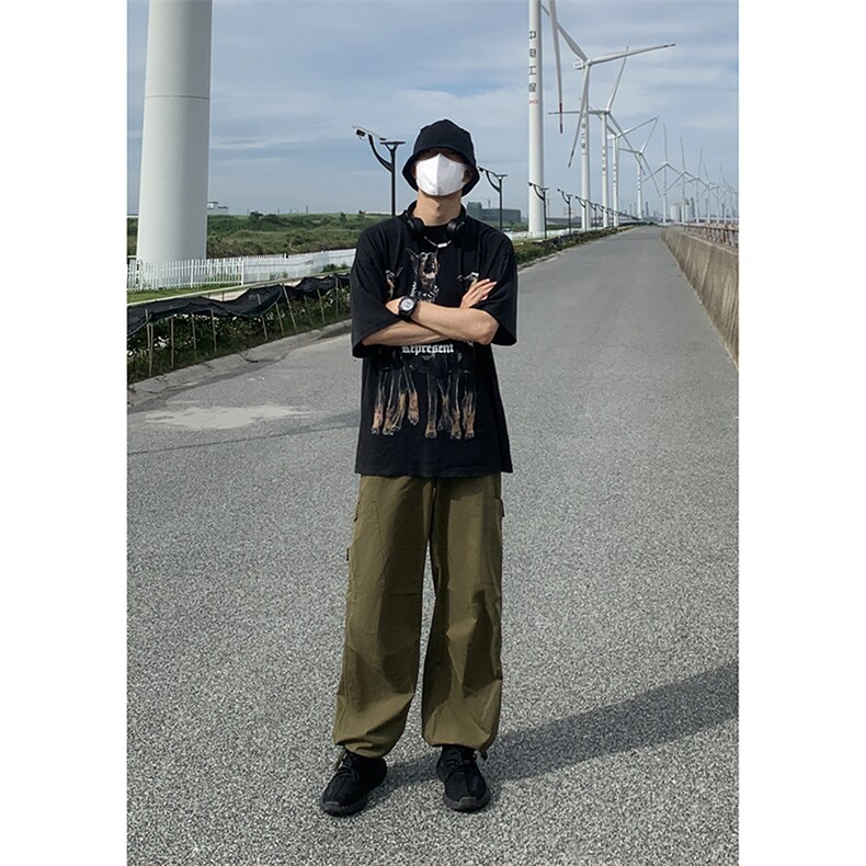B221 美式ins街头hiphop宽松工装休闲裤子 LK23122-P65 控88图片