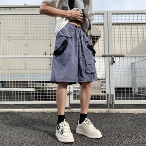 夏季美式高街潮牌速干休闲阔腿五分裤子工装短裤男士图片