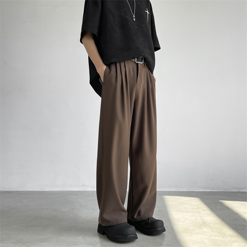 西裤男款韩版潮流垂感直筒拖地裤夏季宽松潮牌百搭休闲长裤子，男装西裤，星座410-7