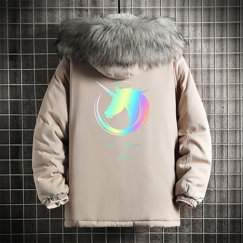 MM48138-P130冬季大毛领棉衣男士大码加厚棉袄男棉服网格,男装棉衣,电商A040A
