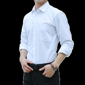 S-8XL男士长袖衬衫四季免烫肥佬纯色长袖衬衣加肥加大码1558款P55图片