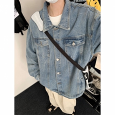 直播品质美式高街扎染印花复古水洗牛仔衣潮流夹克外套NZ06特65，男装夹克，电商A486