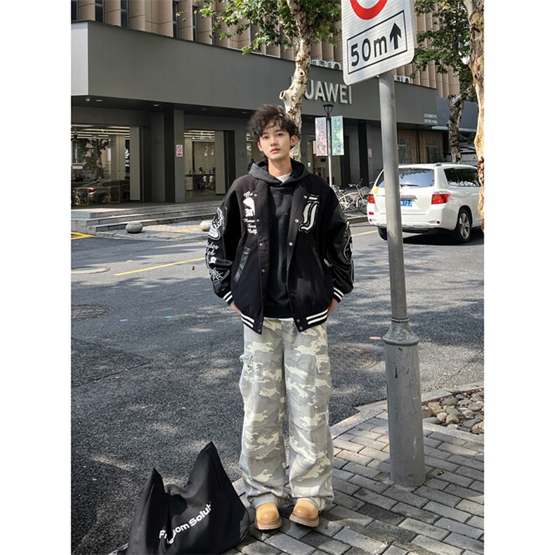 【网图】B221ins高街多口袋休闲迷彩工装裤子LK24253-特P48控78,男装休闲裤,电商B221
