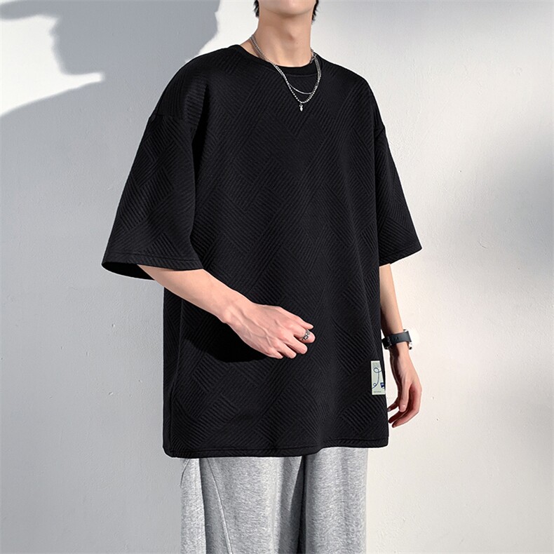T902P30光影墙重磅350克休闲时尚潮牌半袖男士宽松T恤短袖上衣,男装T恤,电商A026-1