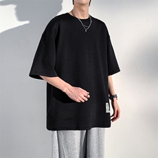 T902P30光影墙重磅350克休闲时尚潮牌半袖男士宽松T恤短袖上衣，男装T恤，电商A026-1