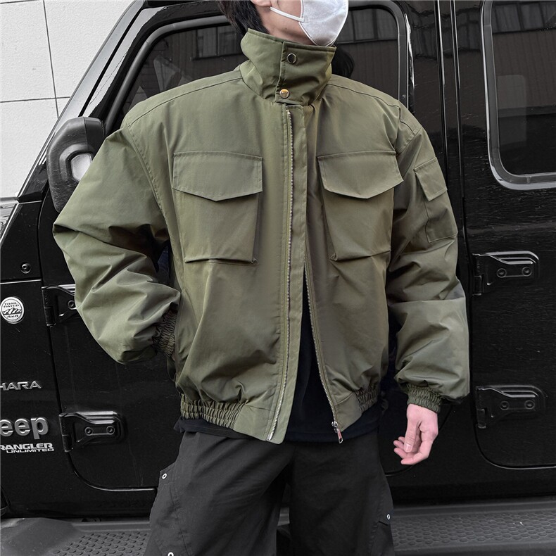 2026冬装飞行员夹克棉服厚外套男装冬季宽松立领棉衣S378特95,男装夹克,电商A233-1