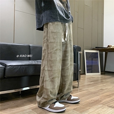 秋装灯芯绒扎染工艺新款休闲裤男宽松D329-QM534-P55-控68，男装休闲裤，电商D329