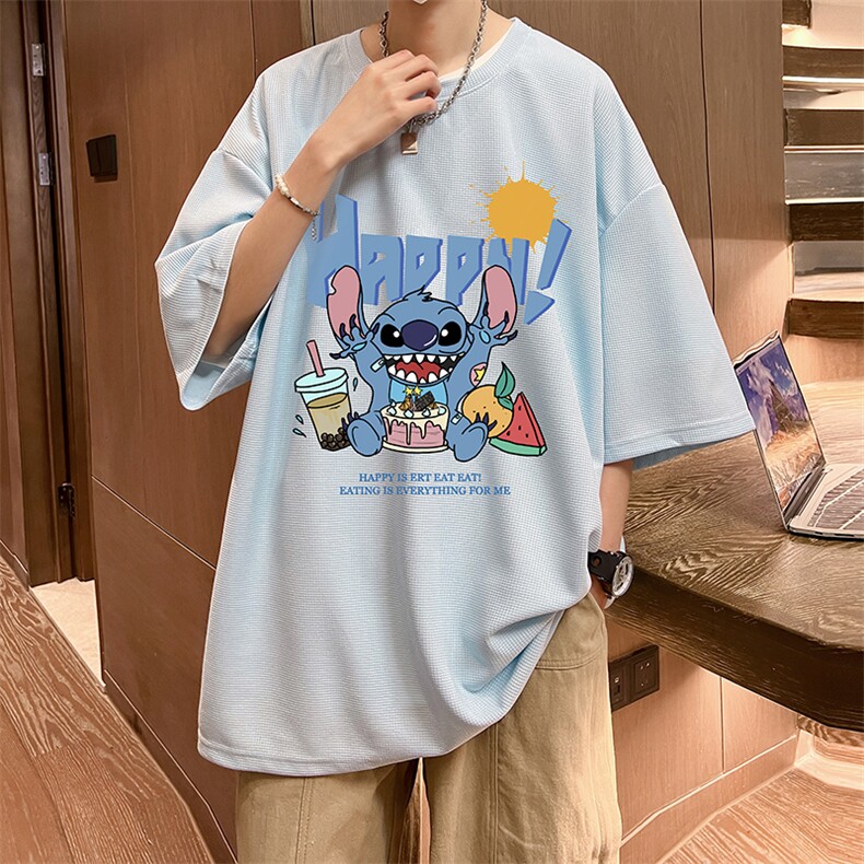 华夫格t恤男短袖男大码五分袖酒店风HT73077-P22,男装T恤,电商A040