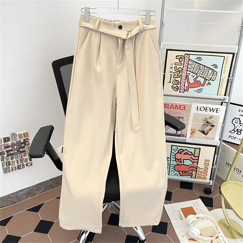 休闲西裤男2025春季新款高级感宽松阔腿垂感直筒长裤子3310P37，男装西裤，星座410-2