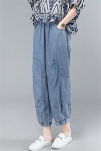 薄款天丝牛仔女2025夏季新款大码遮肉显瘦中年妈妈休闲图片