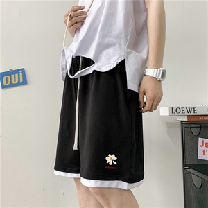 LK32059-P30 小雏菊假两件运动短裤男大码五分裤男沙滩裤男 港风图片