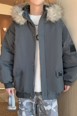 冬季宽松/连帽大毛领休闲外套潮加厚棉衣XZ102B-1M2591-P135，男装棉衣，星座102B-1