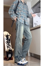 A178星空纹美式休闲牛仔裤男直筒宽松DY126P50限价69，男装牛仔裤，电商A178