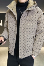 新款暗花皮羽绒服男休闲花纹外套-控劵后288A329-YR9866-P205，男装羽绒服，电商A329