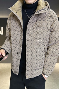 新款暗花皮羽绒服男休闲花纹外套-控劵后288 A329-YR9866-P205图片