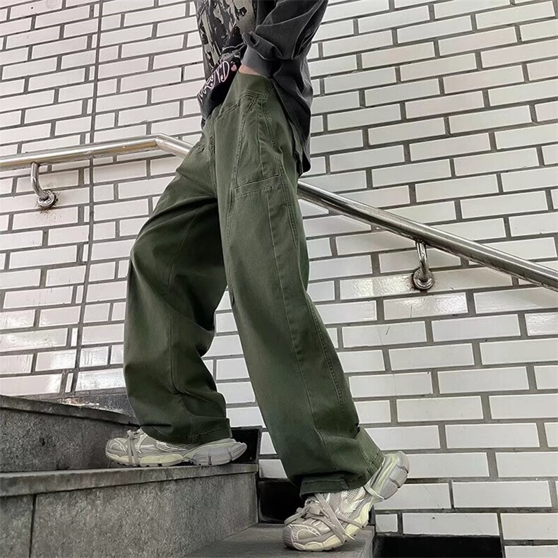2024春款美式潮流纯棉工装裤男宽松直筒高腰hiphop休闲拖地长裤,男装工装外套,星座410-7