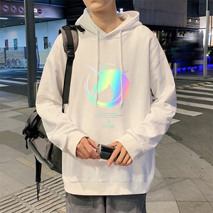 WY2138-P35 加绒款-P40 纯棉连帽卫衣男大码运动帽衫宽松薄外套男图片