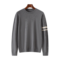 2024秋季新款圆领可机洗精纺羊毛衫通勤百搭，男装羊毛衫，优麦羊绒（原洪叶羊绒）