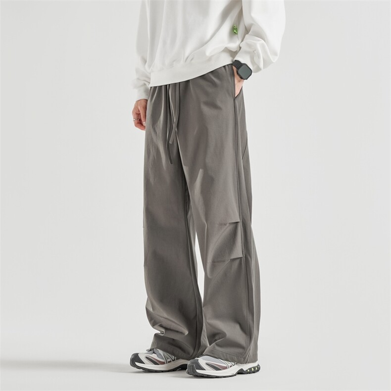 2026春装新款男装宽松直筒防水休闲裤日系阔腿裤XZ405-k3301-p50，男装休闲裤，星座405