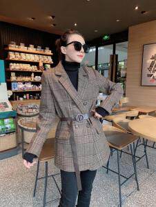 格子大衣，女装，冰雪兒