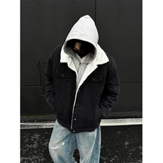 现货！奶fufu羊羔毛加棉牛仔外套1005-CHYWT03-P108，男装工装外套，星座1005