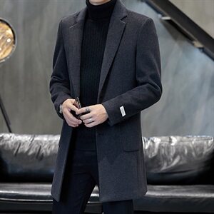 2021秋冬主推中长款风衣男大码潮流呢子大衣男毛呢外套F1965-P165,男装毛呢大衣,星座217-4